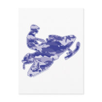 Camo Blue Sled on Black copy Postcard