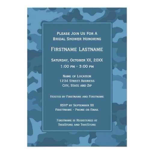 Camo Bridal Shower or Engagement Party Invitations