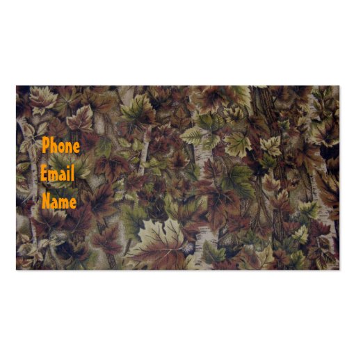 Camo business card (front side)