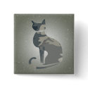 Camo Cat Square Knopf 2 buttons