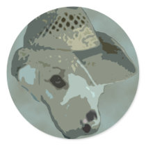 Camo Dog in Hat stickers