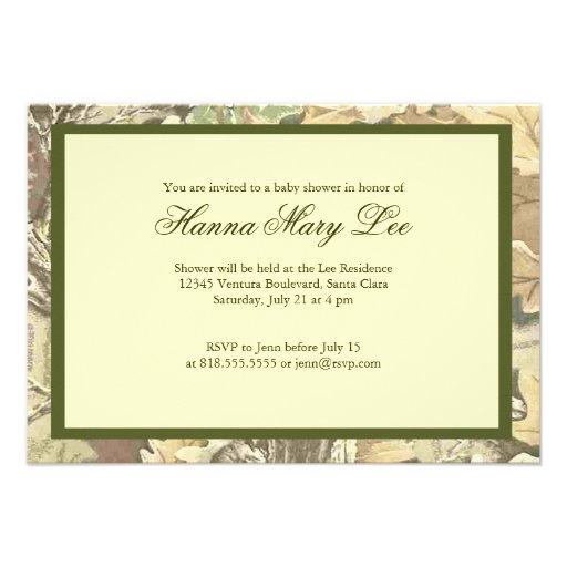 Camo Elegant Baby Shower Invitation