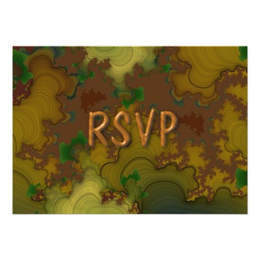 Camo Fractal Reception RSVP Custom Invitations
