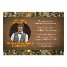 Camo Graduation Photo Invitations