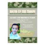 Camo Green Army Men Birthday Party Invitation
