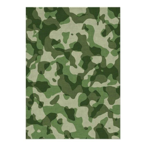 Camo Green Army Men Birthday Party Invitation