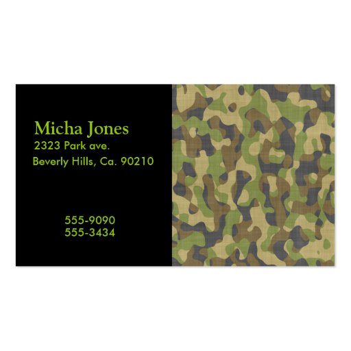 Camo Greens & Browns Business Cards