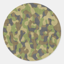 Camo Greens & Browns Round Sticker