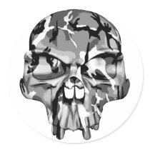 Camo Half Skull stickers by EvilSkull Camo Half Skull stickers