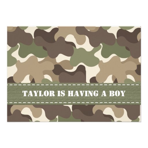 Camo Heart Baby Shower Invitations