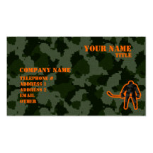 Camo Hockey Business Cards