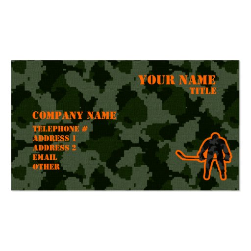 Camo Hockey Business Cards (front side)