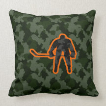 Camo Hockey Throw Pillow