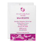 Camo Hot Pink Feet Baby Shower Invitation