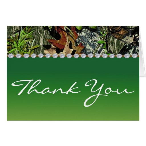 Camo Hunting Themed Wedding Thank You Cards | Zazzle