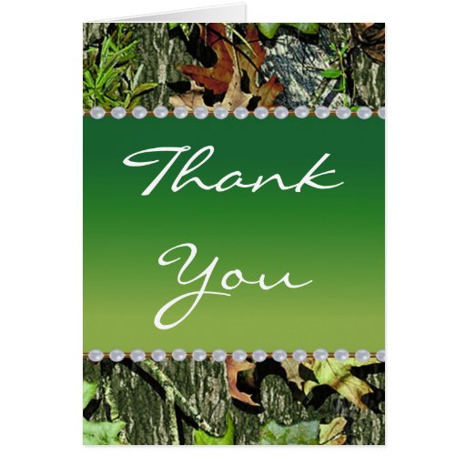 Camo Hunting Themed Wedding Thank You Cards - Tall | Zazzle
