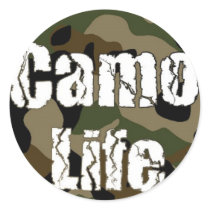 Camo Life Round Stick stickers by camolife Camo Life Round Stick stickers