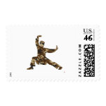 Camo Martial Arts Man Silhouette postage