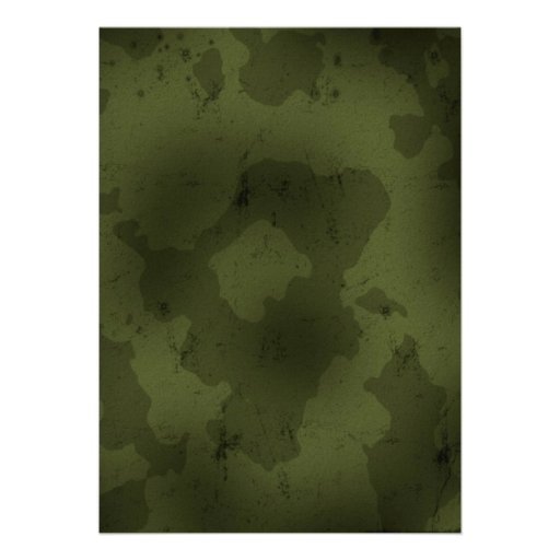 Camo Military Birthday Flat Invitation