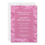 Camo Military Theme Birthday Party Invitation