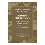 Camo Military Theme Birthday Party Custom Invitation