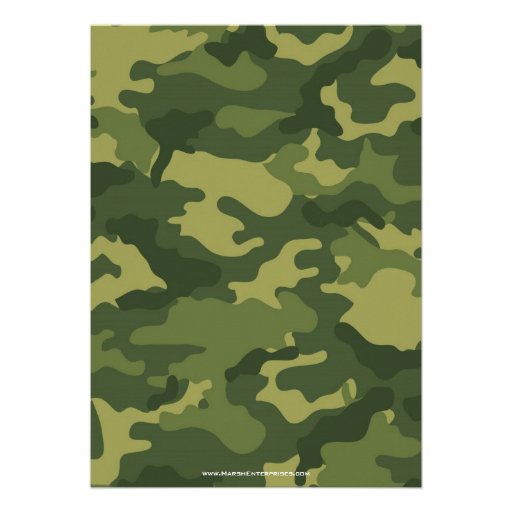 Camo Military Theme Birthday Party Invites