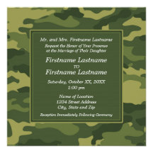 Camo Military Wedding Invitation
