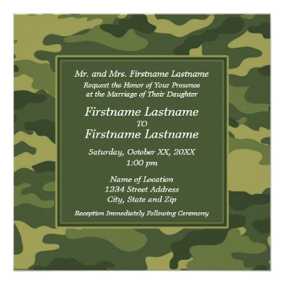 Camo Military Wedding Invitation