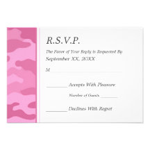 Camo Military Wedding RSVP Custom Invite