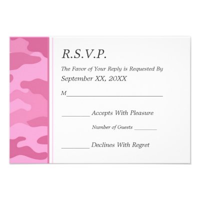 Camo Military Wedding RSVP Custom Invite
