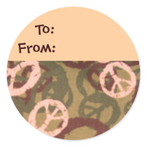 Camo/Peace Signs Look Gift Tag stickers