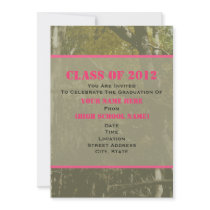 Camo & Pink Class Of 2012 Graduation Invitation