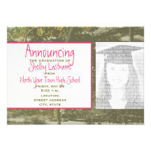 Camo & Pink Graduation Photo Announcement