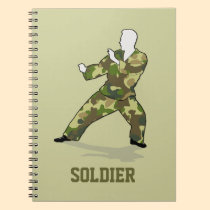 Camo Soldier In Black Green Khaki Writing Journal Notebooks