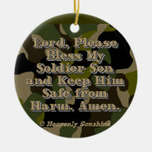 Camo Soldier Son Prayer Ornaments