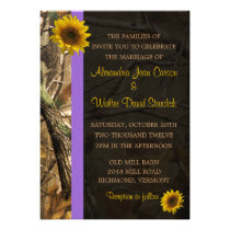 Camo Sunflower Wedding Invitations invitations