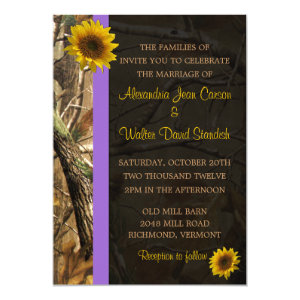 Camo Sunflower Wedding Invitations 5