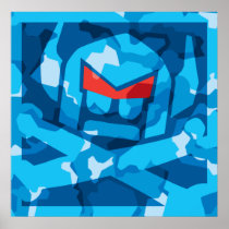 Camo swede in blue posters