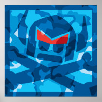 Camo swede in blue print