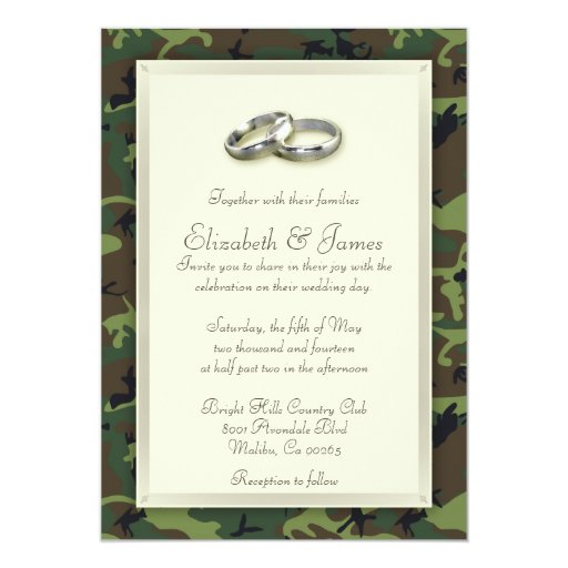 camo wedding invitations zazzle camo wedding invitations templates