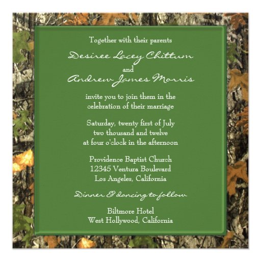 Camo Wedding Invitations