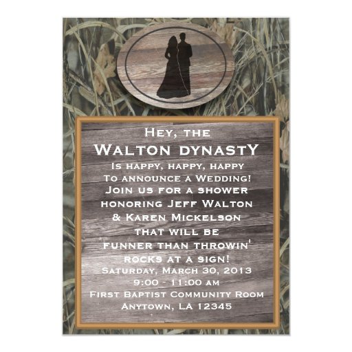 Camo Wedding Shower Invitation Zazzle