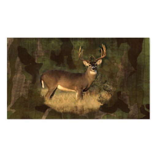 Camoflage Grunge Big Buck- No Text Biz Card Business Card Template (front side)