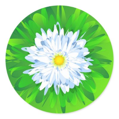 Camomile 1 round stickers by Lidusik