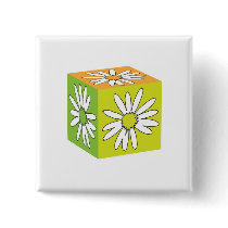 Camomile Cube Pinback Buttons