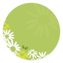 Camomile Flowers Round Sticker