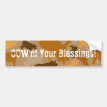 CaMOOflage Cow collage in orange Bumper Stickers