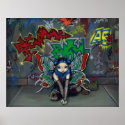 Camouflage 1 urban fairy graffiti Art Print print