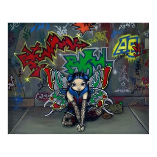 Camouflage 1 urban fairy graffiti Art Print print