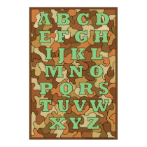 Camouflage Alphabet Poster posters by Inspirewood_Prints Camouflage Alphabet Poster posters